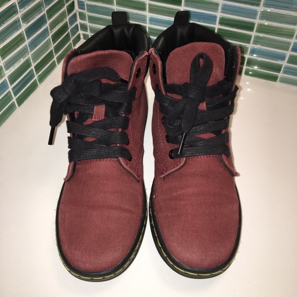 Dr. Martens Shoes - Dr. Marten Maelly CherryRed canvas boot Sz: 6
